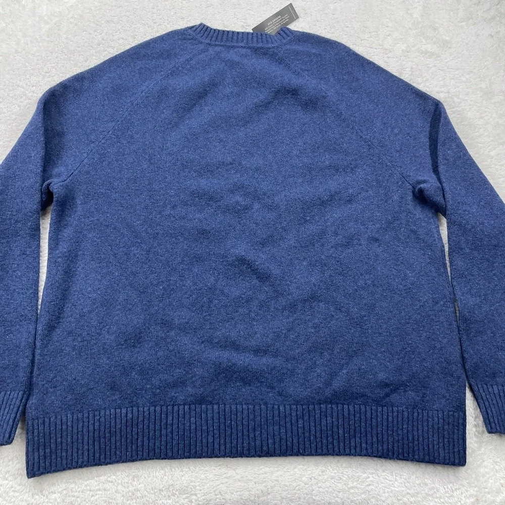 NEW Banana Republic Eco Sweater Men Long Sleeve Crew Neck‎ Blue Knit Sweater XXL